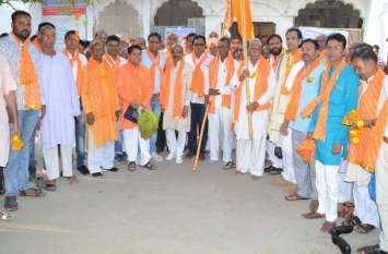41st Diggy Pad Yatra leaves from Bhuteshwar Mahadev Temple भूतेश्वर महादेव मन्दिर सेे 41वीं डिग्गी पदयात्रा रवाना