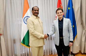 Lok Sabha Speaker meets Prime Minister of Serbia लोकसभा अध्यक्ष ने सर्बिया के प्रधानमंत्री से की मुलाकात