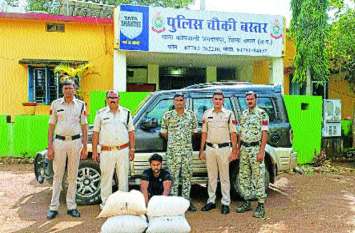 Police caught smugglers carrying 102 kg of Ganja for Madhya Pradesh लग्जरी गाड़ियों से हो रही तस्करी, मध्यप्रदेश ले जा रहे थे 102 किलो गांजा