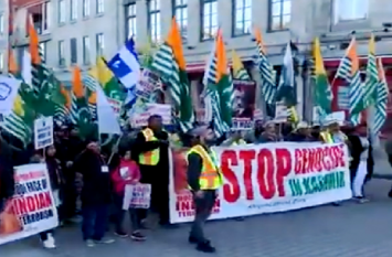 pakistani supporters protest about stand with Kashmir in Canada कनाडा में कश्मीर के लिए पाकिस्तानी कर रहे थे रैली, ये 'इंडियन' अकेले भिड़ गया इन लोगों से...