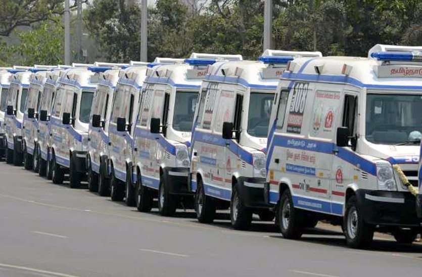 108 Emergency Response Service,Rajasthan Ambulance Strike Again एंबुलेंस कर्मचारी आज फिर जता रहे विरोध, दो माह से नहीं मिला वेतन