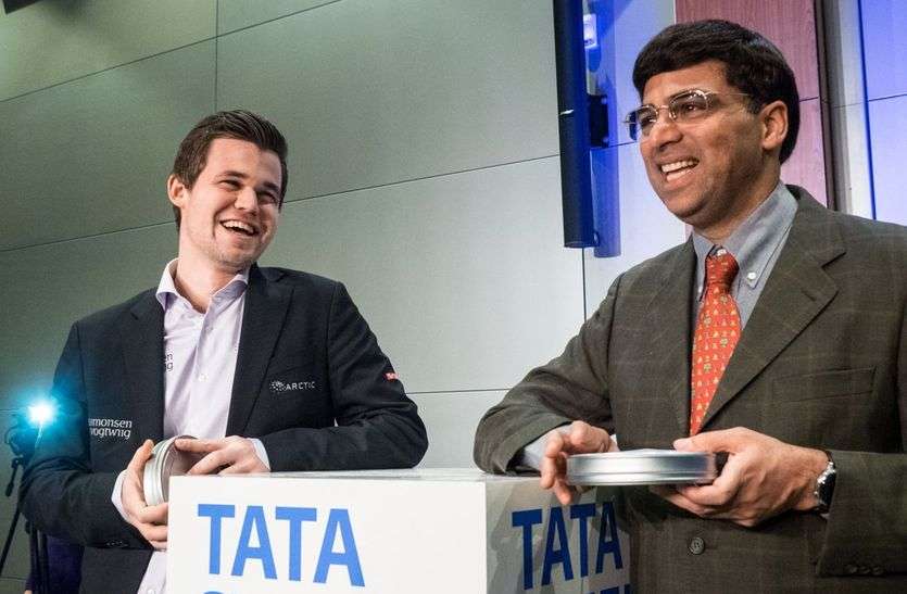 viswanathan anand and magnus carlsen घंटी बजाकर डे-नाइट टेस्ट की शुरुआत करेंगे शतरंज के दो चैम्पियन आनंद और कार्लसन