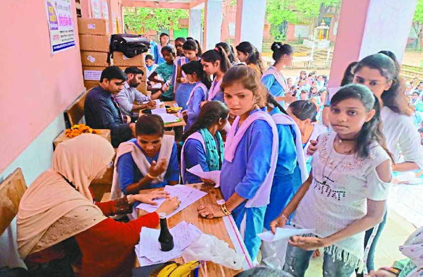 lack of perfect hemoglobin in 121 girls in shivpuri city school
