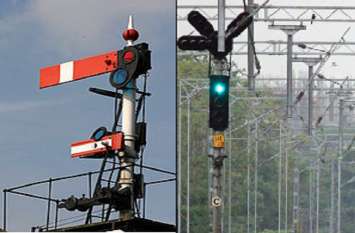 railway starts new signalling mechanism in kota-chittorgarh line अब कोटा-चित्तौड़ खंड में रेलचालकों को आसानी से दिखेंगे सिग्नल