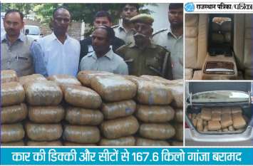ganja consignments taken from Andhra to Delhi, caught in Kota आंध्र से दिल्ली ले जा रहे थे नशे की खेप, कोटा में पकड़े गए