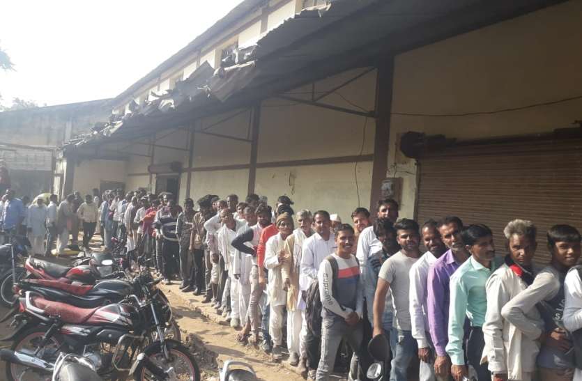 यूरिया तीन घंटे कतार में खड़े रहे किसान, तब कहीं मिला एक बोरी यूरिया
