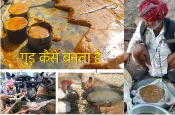 Live process Making of jaggery From sugarcane in kota-Bundi Rajasthan LIVE VIDEO में देखिए, गन्ने के रस से कैसे तैयार होता है स्वादिष्ठ गुड़, जानिए गुड़ बनने तक की पूरी प्रक्रिया