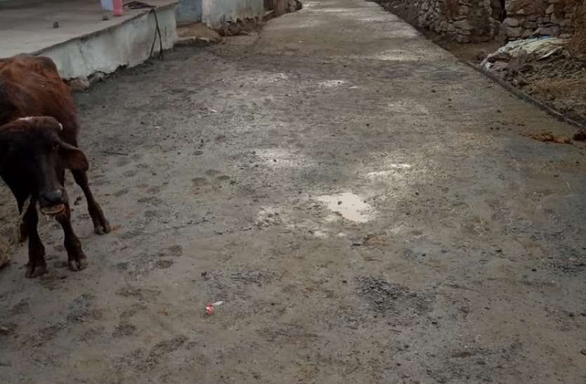 गड़बड़ी की सीसी रोड़ ग्रामीण बोले.. क्वालिटी ठीक नहीं गड़बड़ी की सीसी रोड़ ग्रामीण बोले.. क्वालिटी ठीक नहीं