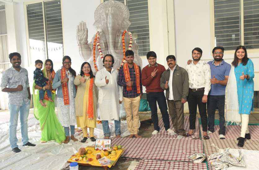 गणपति की जयपुर में बनी विश्व की पहली थ्रीडी प्रतिमा, मुंंबई की एक्जीबिशन में लगेगी गणपति की जयपुर में बनी विश्व की पहली थ्रीडी प्रतिमा, मुंंबई की एक्जीबिशन में लगेगी