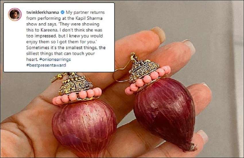 Akshay kumar giftted onion earings to twikle khanna