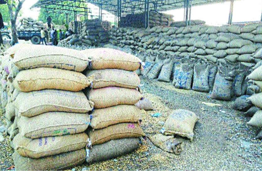 किसानों से खरीदकर खुले में रखी धान की सैकड़ों बोरियां बारिश में भींगी किसानों से खरीदकर खुले में रखी धान की सैकड़ों बोरियां बारिश में भींगी