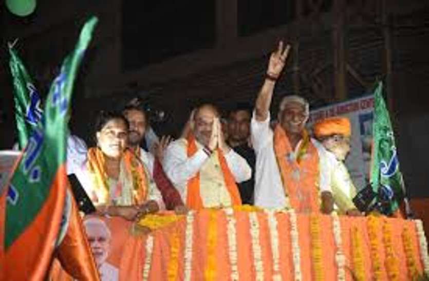 Amit Shah did road show in Jodhpur Amit Shah ने जोधपुर में किया था रोड शो