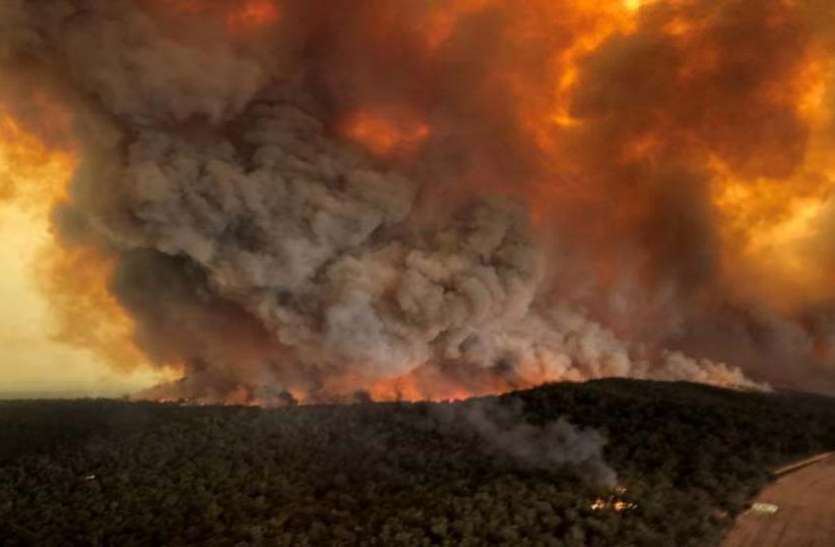 australia bushfire ऑस्ट्रेलिया: जंगलों में लगी आग के बीच फंसे हजारों लोगों तक पहुंची नेवी, राहत बचाव-कार्य शुरू
