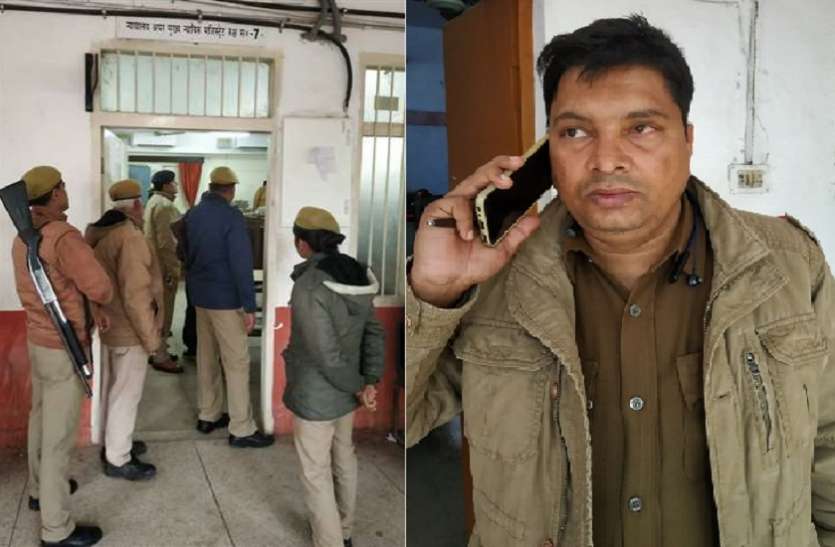 District court room lawyers beat daroga fiercely बयान दर्ज कराने आए दरोगा को सीजीएम कोर्ट में वकीलों ने जमकर पीटा, फोर्स ने बचाई जान
