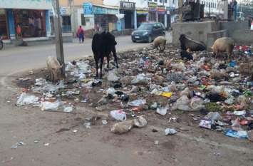 Cleanliness employees strike at Srikaranpur continue. सफाई कार्मिकों की हड़ताल तीसरे दिन भी जारी