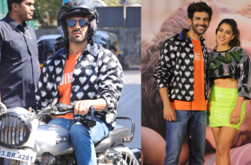 Love Aaj Kal 2 movie trailer launch Kartik Aryan and Sara Ali Khan 'लव आज कल' के ट्रेलर लांच पर रॉयल एनफिल्ड से आए कार्तिक आर्यन, देखें फोटोज