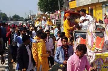 Celebrate Ramanandacharya Jayanti Mahotsav in Sayla रामानंदाचार्य जयंती पर सायला में निकली शोभायात्रा