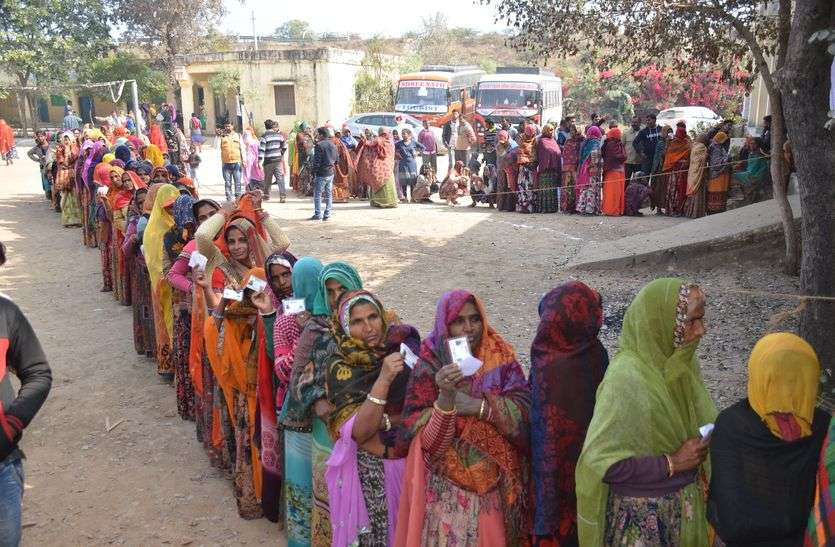 chittorgarh वोट का उत्साह सर्दी पर भारी, रात में भी कतारें