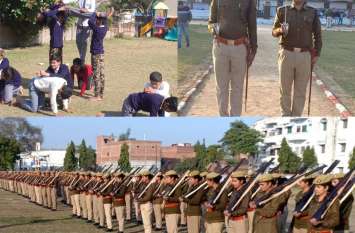 71st Republic Day - Students doing exercises with police personnel 71वां गणतंत्र दिवस - पुलिस जवानों के साथ छात्र-छात्राएं कर रहे जमकर अभ्यास