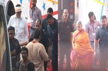 amitabh bachchan and jaya bachchan shooting for advertisement photos सालों बाद फिर स्क्रीन शेयर करते दिखेंगे अमिताभ- जया, सामने आई सेट से शूटिंग की तस्वीरें