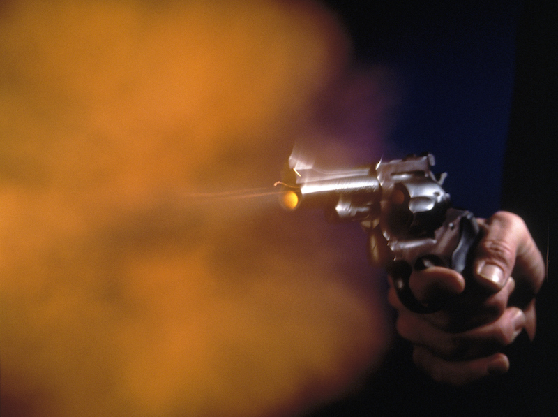 Gunshot with Fire Beretta. Firing a shot.