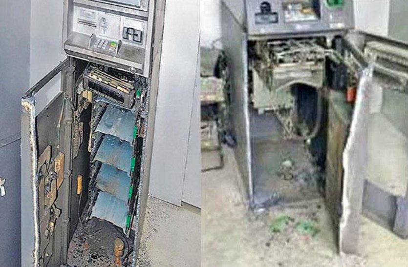 atm machine robbery in shivpuri at madhya pradesh