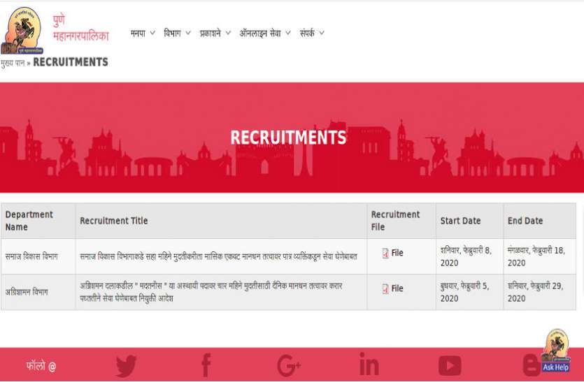 PMC Recruitment 2020 PMC Recruitment 2020: कार्यालय सहायक सहित विभिन्न पदों पर भर्ती की अधिसूचना जारी, जानें पूरी प्रक्रिया