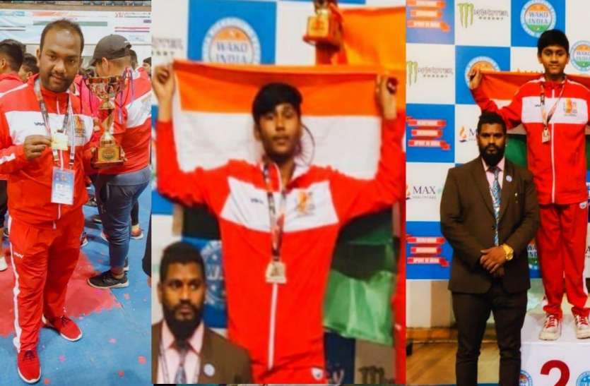 cick इंटरनेशनल किक बॉक्सिंग में आशुतोष पाठक व अजीत शर्मा ने जीता गोल्ड