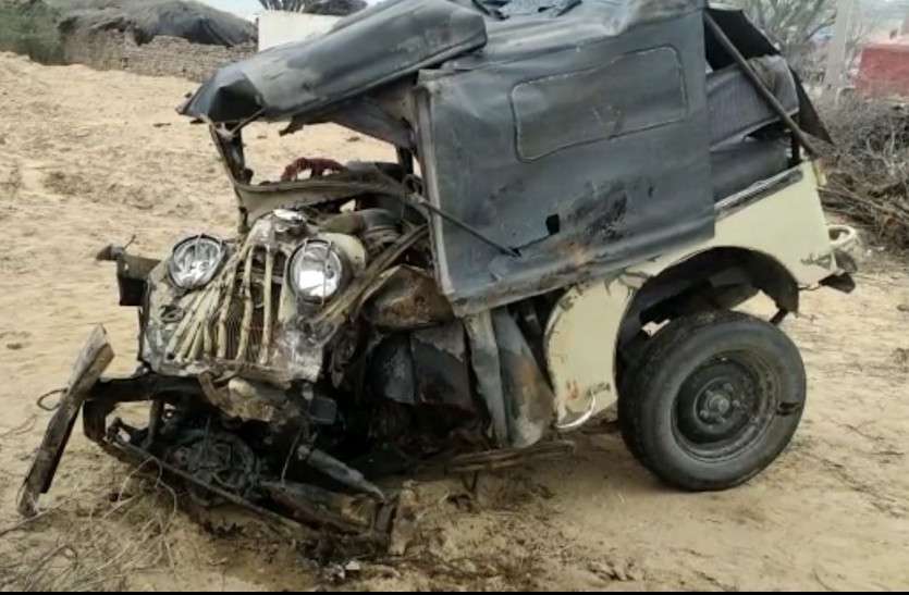 Rajasthan Accident, Jeep Truck Collision 6 died राजस्थान: ट्रक-जीप के बीच ज़बरदस्त भिड़ंत- 6 की मौत, मौके पर मची चीख-पुकार