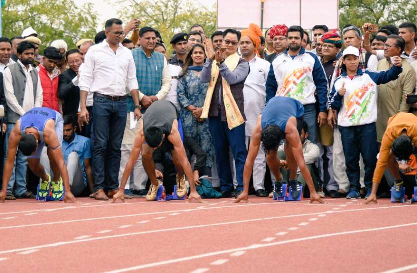 First Synthetic Track In Churu Rajasthan Inauguration किरण रिजिजू ने किया राजस्थान के पहले सिंथेटिक ट्रैक का उद्घाटन, बोले- 2028 के ओलंपिक के लिए भारत तैयार