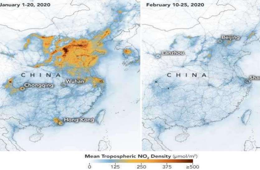 china pollution चीन: Coronavrus से प्रदूषण में भारी गिरावट, NASA और ESA ने बताई हैरान करने वाली वजह