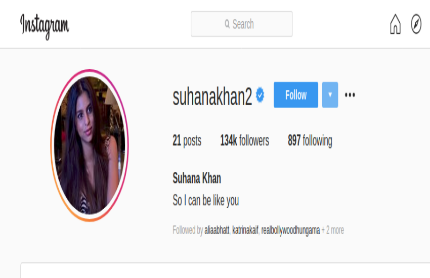 suhana khan debut in instagram 