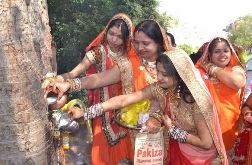 Women will worship Dasha Mata today पीपल पर कच्चा सूत लपेटकर महिलाएं करेंगी आज दशा माता पूजन