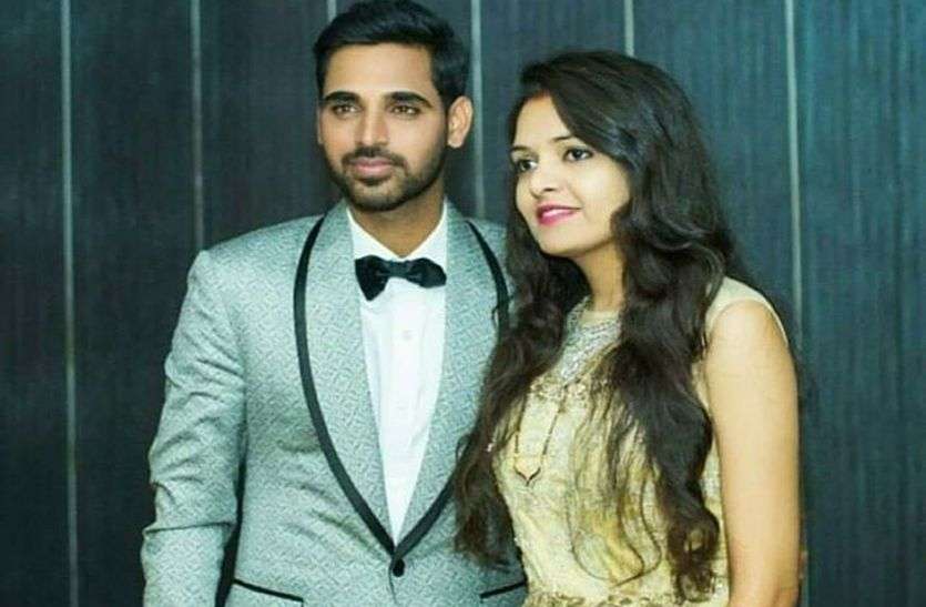 bhuvneshwar_kumar_and_wife_nupur_nagar.jpg भुवनेश्वर की पत्नी कर लिया था अपने पति का अकाउंट हैक, भुवी ने बताई वजह