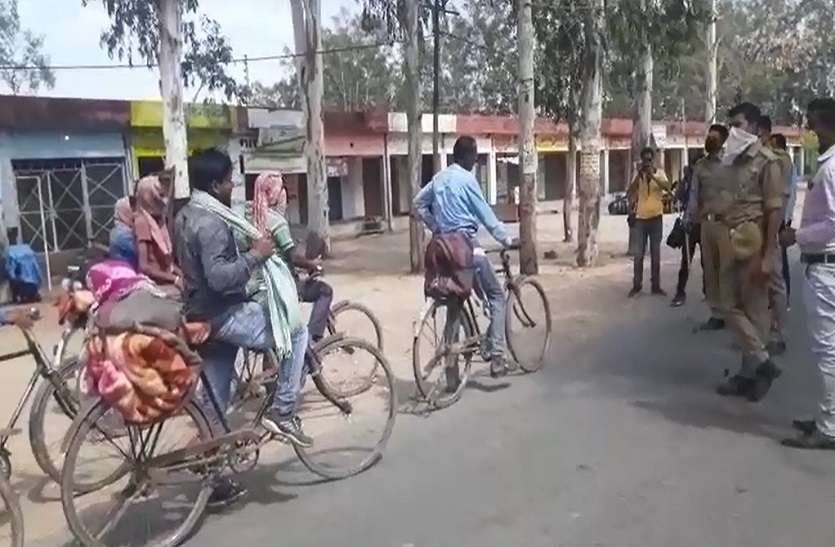 1_13.jpg कोरोना के चलते युवक बिस्कुट और पानी पीकर चला रहे साइकिल, करीब 1500 किलोमीटर की दूरी करना है तय