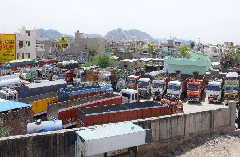 kishnagrh_ठप हो गया ट्रांसपोर्ट कारोबार kishnagrh_ठप हो गया ट्रांसपोर्ट कारोबार