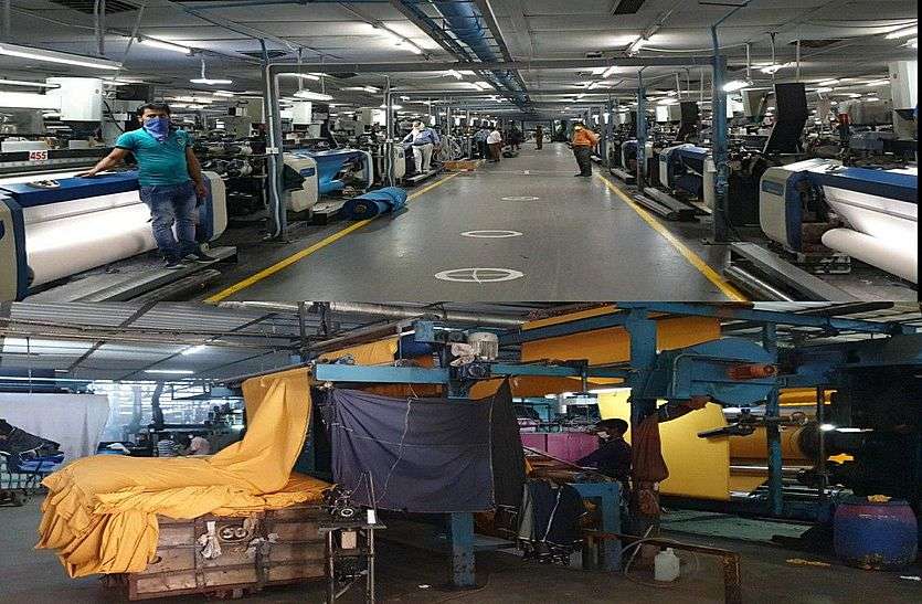 Weaving wheels started running again, cloth began to be processed in bhilwara वीविंग के चक्के फिर चलने लगे, कपड़ा होने लगा प्रोसेस