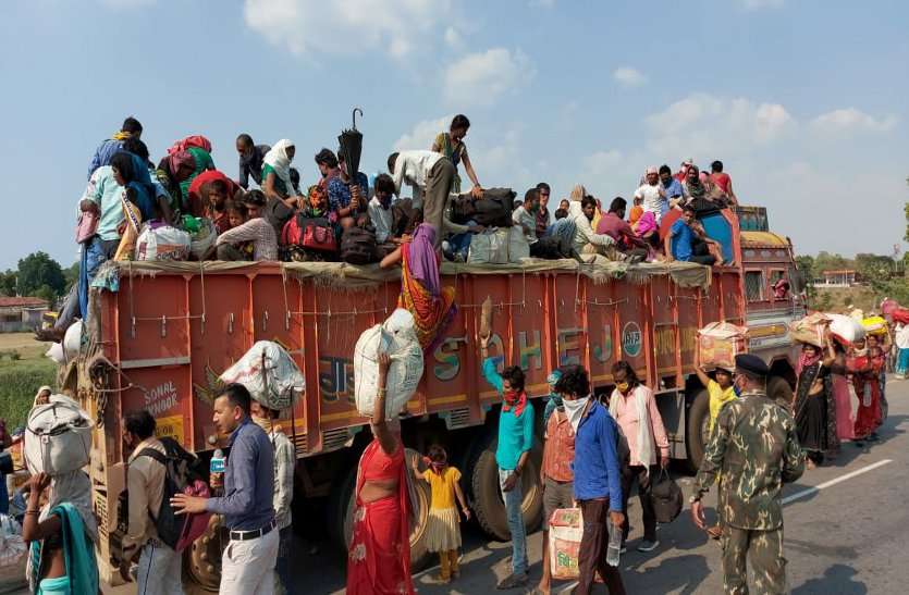 Thousands coming in buses from Maharashtra, arrangements here failed, social distancing telegram ... महाराष्ट्र से बसों में आ रहे हजारों, यहां की व्यवस्था हुई फेल, सोशल डिस्टेंसिंग तार-तार ...