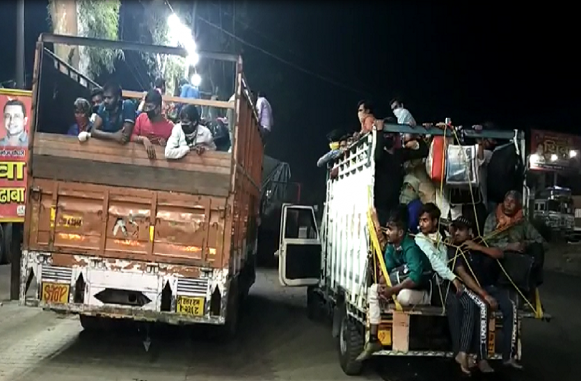 truck.png औरैया सड़क हादसे के बाद भी मजदूरों का जान जोखिम में डालकर जारी है पलायन