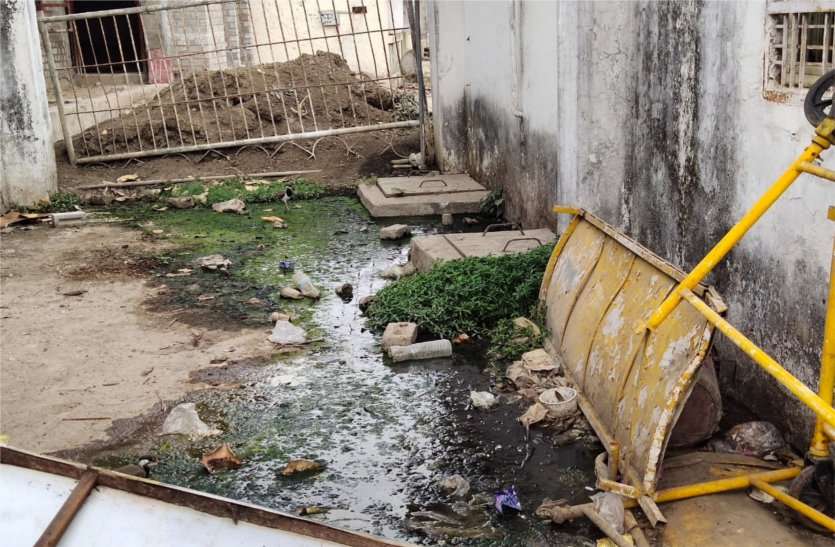 Dirt spread around the hospital अस्पताल के चारों ओर फैली गंदगी, प्रबंधन नहीं दे रहा ध्यान
