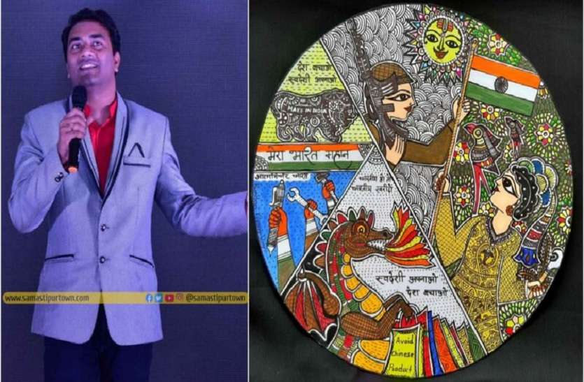 कूची से कैनवास पर स्वदेशी के रंग भर रहा यह चित्रकार कूची से कैनवास पर स्वदेशी के रंग भर रहा यह चित्रकार
