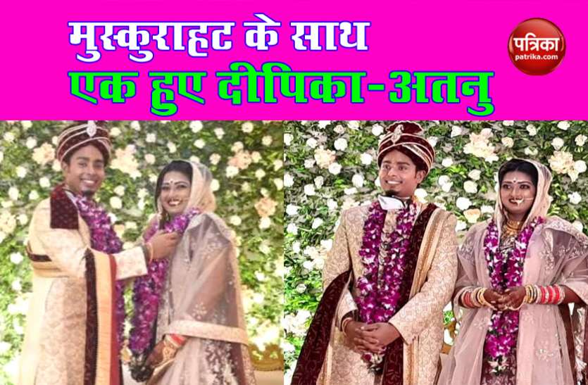 shadi1.jpg सात जन्मों के लिए एक हुए तीरंदाज दीपिका-अतनु, देखें तस्वीरें