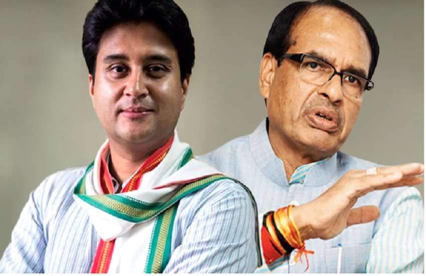Jyotiraditya Scindia and Chief Minister Shivraj Singh Chauhan