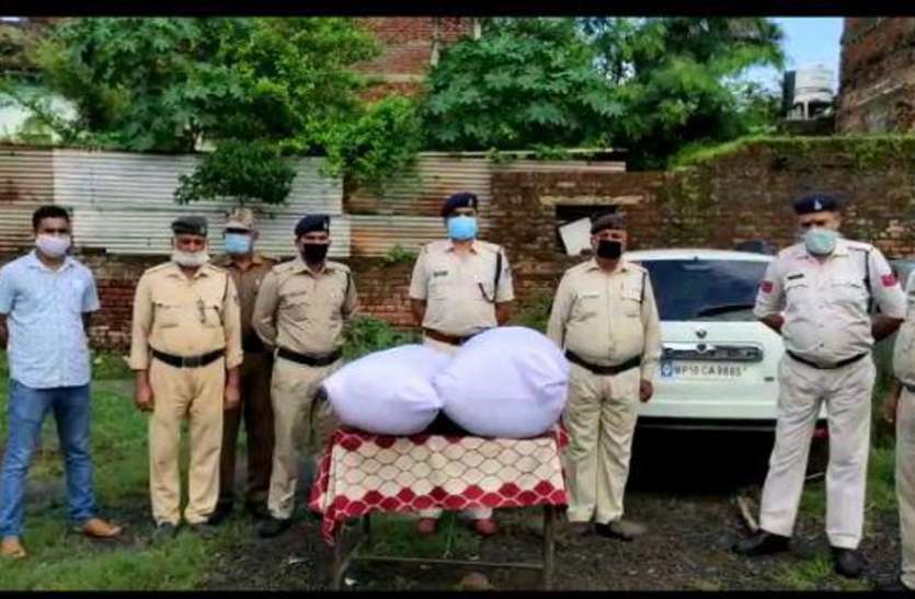 patrika लग्जरी गाड़ में लोड कर लाई जा रही, 65 किलो बरामद