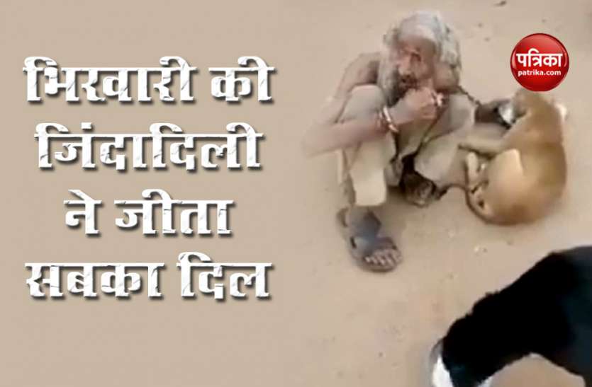 beggar1.jpg भिखारी की दरियादिली के लोग हुए कायल, अपने कटोरे में कुत्ते को खिलाया खाना, वीडियो हुआ वायरल
