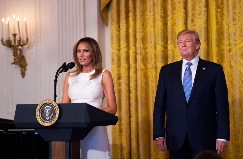 Melania Trump in White house महामारी में White House की रसोई का खाना जरूरतमंदों को बांट रहीं मेलानिया ट्रंप