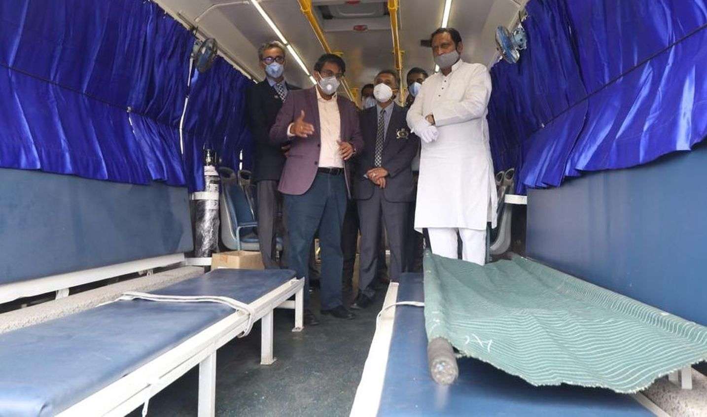 बसवेश्वरा बस स्टैंड के दो तल पर बना कोविड केयर सेन्टर