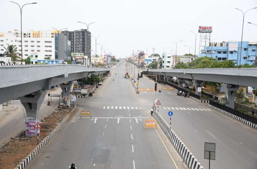 Intense lockdown shuts Tamil Nadu रविवार को तमिलनाडु की सडक़ों पर सन्नाटा, पूर्ण लॉकडाउन में रहा सबकुछ बंद