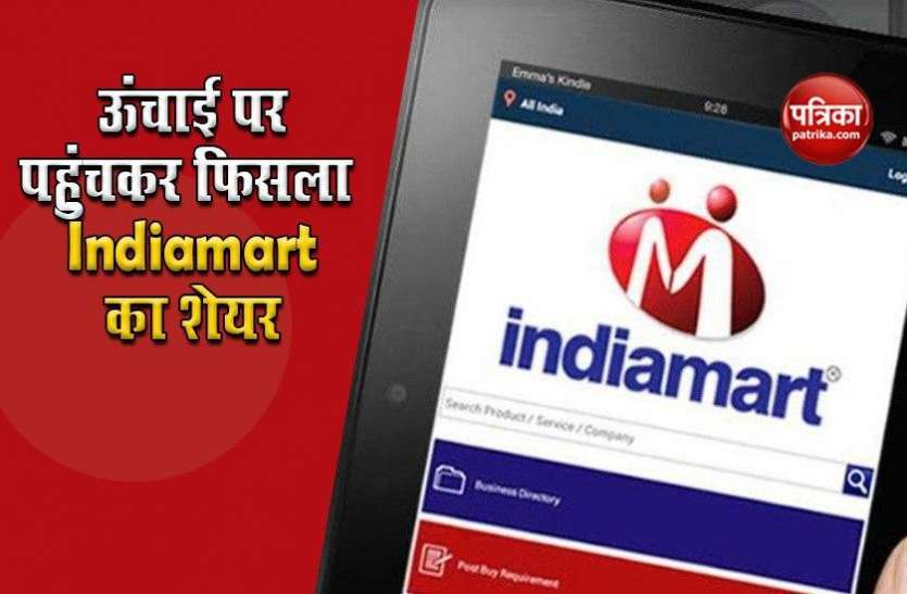 Indiamart Share Price ऊंचाई पर पहुंचकर 7 फीसदी फिसला Indiamart Share, जानिए इसकी वजह