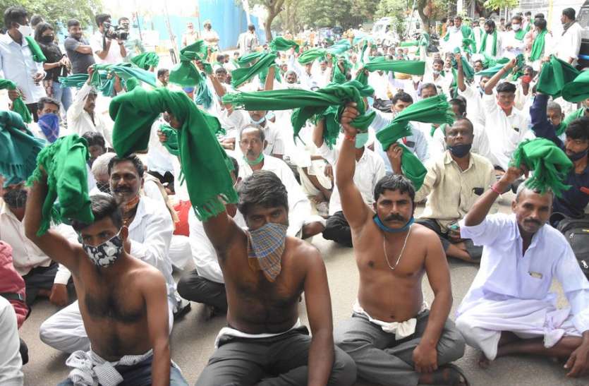 farmers protest कन्नड़ संगठनों का 25 को कर्नाटक बंद का आह्वान